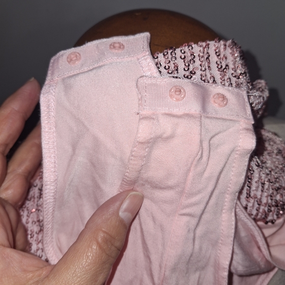 Fashion Nova- That Glimmer Glow Sequin Bodysuit/Pink- W Sz Small - Picture 8 of 9